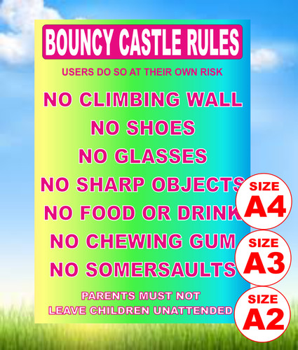 Bouncy castle safety foamex - a3,