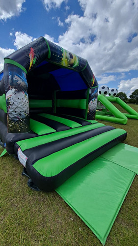 Green black bouncy castle - black,